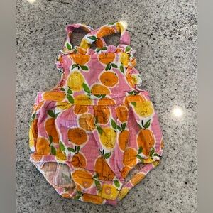 Adorable baby girl romper outfit pink fruit 9 months